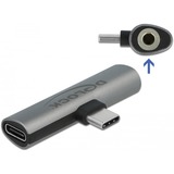 DeLOCK Audio-adapter USB Type-C naar Stereo Jack + USB Type-C DP Grijs