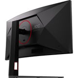 AOC CU34G4CA 34" Curved UltraWide gaming monitor Zwart, 2x HDMI, 1x DisplayPort, USB, Audio, 180 Hz