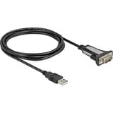 DeLOCK USB-A 2.0 naar 9-pin serieel (RS-232) adapterkabel Zwart, 3 meter