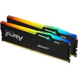 Kingston FURY 16 GB DDR5-5200 (2x 8 GB) Kit werkgeheugen Zwart, KF552C40BBAK2-16, Beast RGB, XMP 2.0