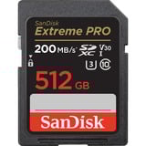 SanDisk Extreme PRO 512 GB SDXC geheugenkaart Zwart, UHS-I, Class 10, U3, V30
