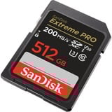 SanDisk Extreme PRO 512 GB SDXC geheugenkaart Zwart, UHS-I, Class 10, U3, V30