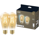 WiZ Filament amber ST64 E27 ledlamp 2 stuks, 2000K - 5000K, Dimbaar