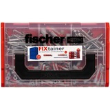 fischer FIXtainer DuoPower / DuoSeal + S plug Lichtgrijs/rood