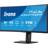 iiyama ProLite XCB3497WQSNP-B1 34" Curved UltraWide monitor Zwart, HDMI, DisplayPort, USB-C, LAN, Adaptive Sync