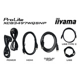 iiyama ProLite XCB3497WQSNP-B1 34" Curved UltraWide monitor Zwart, HDMI, DisplayPort, USB-C, LAN, Adaptive Sync