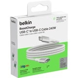 Belkin BoostCharge USB-C > USB-C kabel Wit, 1 meter, 240 W