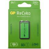 GP Batteries ReCyko E-Blok, 9V oplaadbare batterij Groen