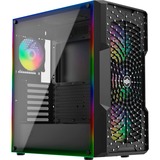 SilentiumPC Astrum AT6V EVO TG ARGB Tower-behuizing Zwart | 2x USB-A 3.2 (5 Gbit/s) | USB-C 3.2 (10 Gbit/s) | 2x Audio | Window-kit