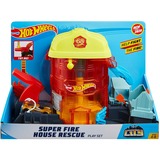 Hot Wheels Super City Fire House Rescue Play Set Racebaan 