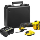Stanley FATMAX V20 18V Multitool multifunctioneel gereedschap Geel/zwart, Koffer, oplader (2A) en 2 accu's (2.0Ah) inbegrepen