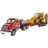 bruder MACK Granite truck met dieplader en JCB 4CX Modelvoertuig 02813