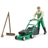 bruder bworld Tuinman met grasmaaier Speelfiguur 62103