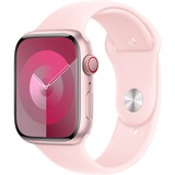 Apple Watch Series 9 smartwatch Roze/rosé, Aluminium, 45 mm, Sportbandje (M/L), GPS + Cellular