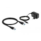 DeLOCK USB-hub 10 Gbps met 4 USB-A + 1 Quick Charge poort Grijs, Incl. voeding