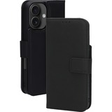 Mobiparts iPhone 16 - 2-in-1 leather wallet case telefoonhoesje Zwart