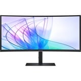 SAMSUNG ViewFinity S6 S65VC 34" Curved UltraWide monitor Zwart, HDMI, DisplayPort, Sound, RJ-45, USB-C