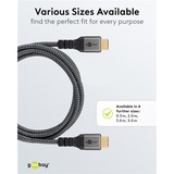 goobay Plus Ultra High-Speed HDMI-kabel Grijs, 1 meter