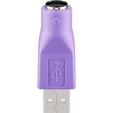 goobay USB-A 2.0 (male) naar PS/2 (female) adapter Paars
