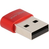 DeLOCK USB 2.0 Adapter USB-A male > USB-C female Rood