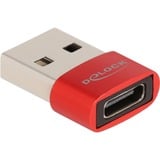 DeLOCK USB-A 2.0 naar USB-C adapter Rood