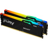 Kingston FURY 32 GB DDR5-6400 Kit werkgeheugen Zwart, KF564C32BBAK2-32, Beast RGB, XMP