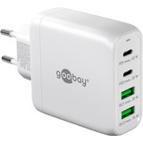 goobay 68W GaN USB-C PD Multiport snellader Wit, 2x USB-C, 2x USB-A