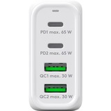 goobay 68W GaN USB-C PD Multiport snellader Wit, 2x USB-C, 2x USB-A