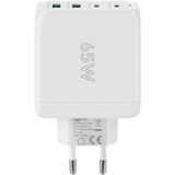 goobay 68W GaN USB-C PD Multiport snellader Wit, 2x USB-C, 2x USB-A