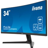 iiyama Prolite XCB3494WQSN-B1 34" Curved UltraWide Monitor Zwart, Curved, UWQHD, HDMI, DisplayPort, USB-C, Audio, RJ-45 (LAN)
