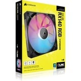 Corsair iCUE LINK RX140 RGB case fan Zwart, 140 x 140 x 25 mm, PWM