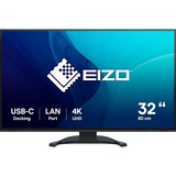 EIZO FlexScan EV3240X-BK 32" 4K Ultra HD monitor Zwart, 1x DisplayPort, 2x HDMI, 2x USB-C, 3x USB-A, 1x RJ-45