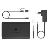 ICY BOX Dual bay, HDD/SSD USB 3.2 raid-behuizing Zwart