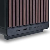 Lian Li A3-mATX Black (Wood Edition) midi tower behuizing Zwart/houtkleur | 2x USB-A | 1x USB-C