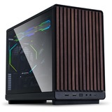 Lian Li A3-mATX Black (Wood Edition) midi tower behuizing Zwart/houtkleur | 2x USB-A | 1x USB-C