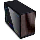 Lian Li A3-mATX Black (Wood Edition) midi tower behuizing Zwart/houtkleur | 2x USB-A | 1x USB-C