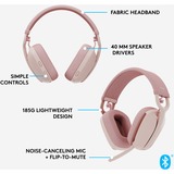 Logitech Zone Vibe 100 over-ear headset Roze
