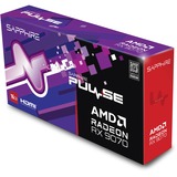 SAPPHIRE Radeon RX 9070 Pulse grafische kaart Zwart, 2x DisplayPort, 2x HDMI, RDNA4
