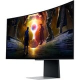 Samsung Odyssey G8 G85SD 34" Curved UltraWide gaming monitor Zilver, 2x HDMI, DisplayPort, 2x USB-A, USB-B, Wi-Fi 5, BT, 175 Hz