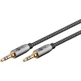 goobay Plus 3,5 mm stereo jack kabel Zwart/zilver, 5 meter