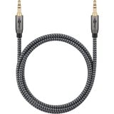 goobay Plus 3,5 mm stereo jack kabel Zwart/zilver, 5 meter