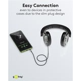 goobay Plus Audio 3,5 mm aux stereoverbindingskabel Zwart/zilver, 5 meter