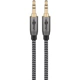 goobay Plus Audio 3,5 mm aux stereoverbindingskabel Zwart/zilver, 5 meter