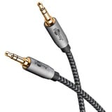 goobay Plus Audio 3,5 mm aux stereoverbindingskabel Zwart/zilver, 5 meter