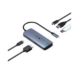 ICY BOX 5-in-1 Travel DockingStation met off-screen button Grijs