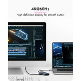 ICY BOX 5-in-1 Travel DockingStation met off-screen button Grijs