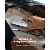ICY BOX 5-in-1 Travel DockingStation met off-screen button Grijs