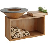 OFYR Island Corten 100 Teak Hout barbecue Ø 100 cm