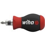 Wiha Schroevendraaier met bitmagazijn Stubby Zwart/rood, 7 dubbelbits