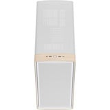 Fractal Design Summit Chalk White Solid midi tower behuizing Wit/houtkleur | 2x USB-A | 1x USB-C